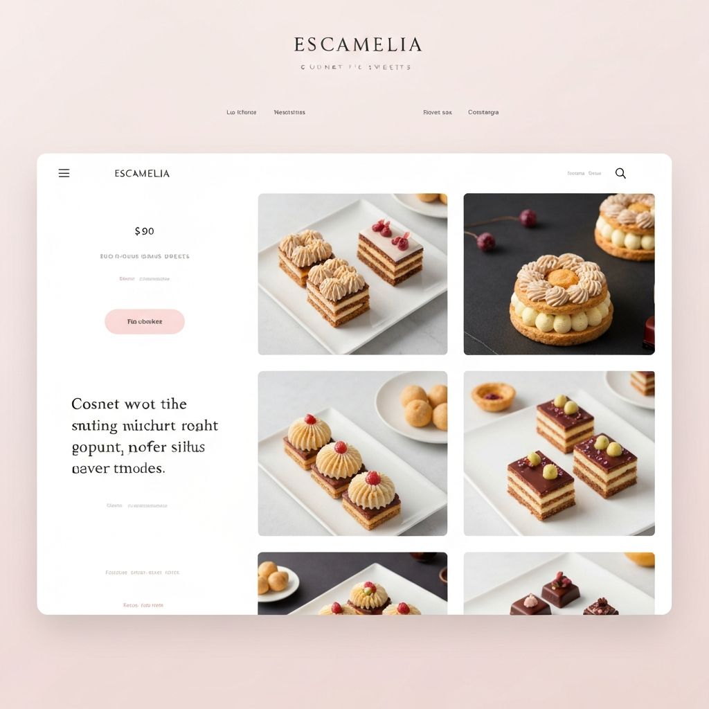 Showcase del proyecto Escamelia — tienda de dulces gourmet