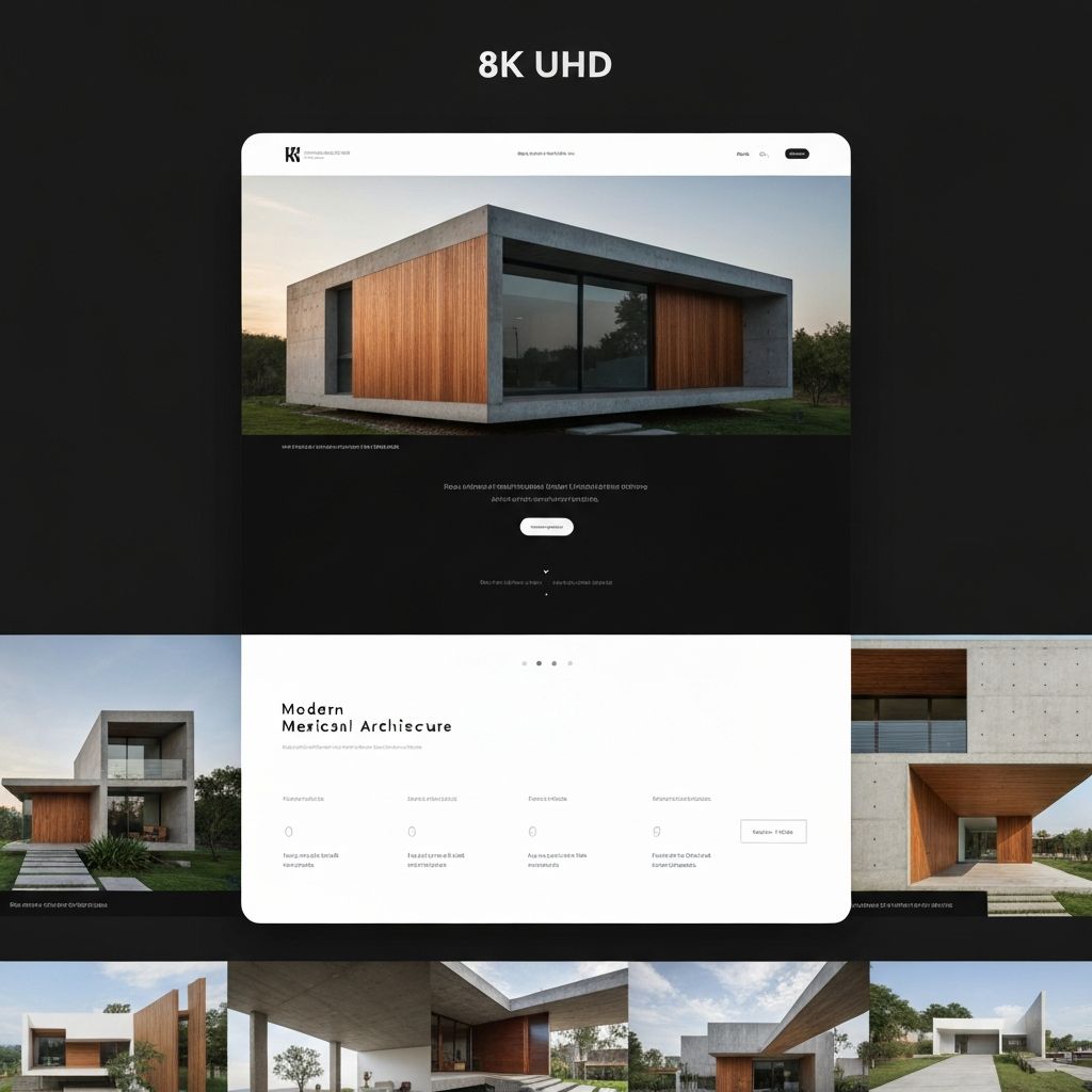 Showcase del proyecto Estudio Arq — galería minimalista de arquitectura
